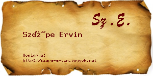 Szépe Ervin névjegykártya
