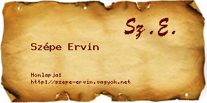 Szépe Ervin névjegykártya