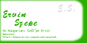 ervin szepe business card